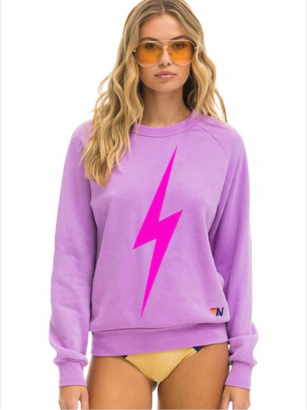 Aviator Nation BOLT CREW SWEATSHIRT Size Large